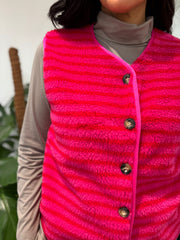 Lipstick & Red Stripe Fleece Gilet