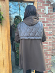 Chocolate Half Quilted Sweat Jacket Lois