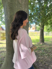 Pink Reverse Seam Round Neck Diana