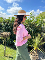 Pink Lace Detail Blouse Hattie