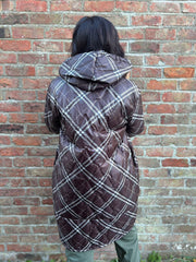 Chocolate Tartan Quilted Coat Maeve