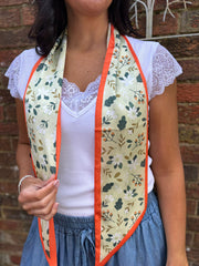 Green Floral Neck/ Head Scarf