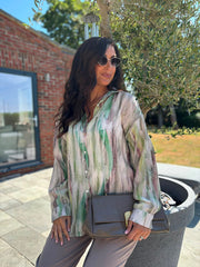 Green Brushed Print Shirt Rachel