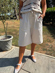 Stone Drawstring Culottes Anya