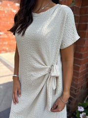 Stone Textured Tie Dress Corrina
