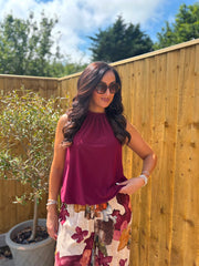 Wine Halter Neck Top Jessie