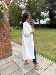 Winter White Super Soft Longline Cardi Mary
