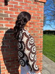 Chocolate Crochet Loose Weave Knit Amber