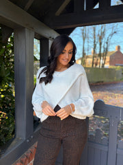 Winter White Knitted Wrap Jumper Nell