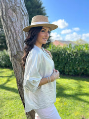 Gold Tie Front Blouse Brinley