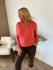 Coral Collared Knit Paula