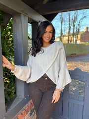Stone Knitted Wrap Jumper Nell