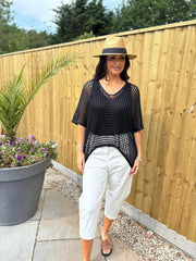 Black Shimmer Loose Knit Giana