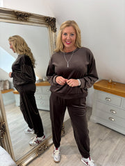 Chocolate Velour Leisure Set Amelia