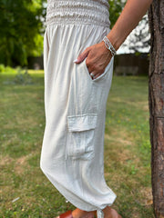 Stone Cargo Pocket Jumpsuit Verity