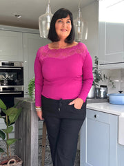 Grape Long Sleeve Lace Top Ruby