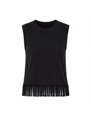 Black Fray Bottom Knitted Vest Grace