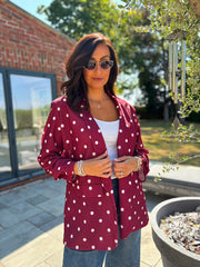 Wine Polka Dot Take You Anywhere Jacket