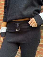 Black Drawstring Knitted Trousers Ophelia