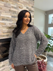 Charcoal Eyelash Knit Marilyn