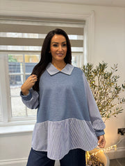 Denim Mock Shirt Jumper Scarlett