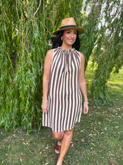 Buttercream Striped Sleeveless Dress Tiana