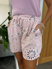 Rose Paisley Bubble Cotton Shorts