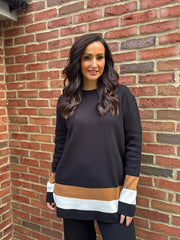 Black Striped Trim Knit Ophelia