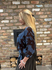 Denim Tie Detail Layered Top Sharon