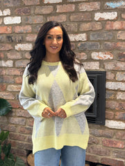 Lemon Argyle Knit Paige