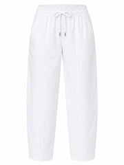 White Barrel Leg Jogger