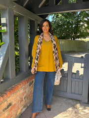 Mustard Fringed Neck Top Donna