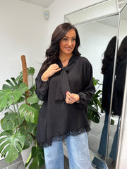 Black Pussy Bow Blouse Ellis