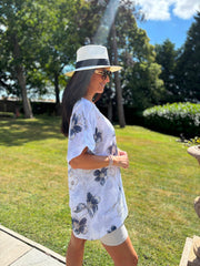 White Floral Pattern Top Hattie