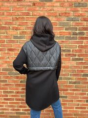 Black Half Quilted Sweat Jacket Lois