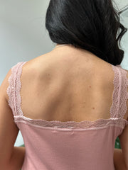 Rose Lace Ribbed Vest Libby