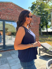 Navy Vest Top Janey