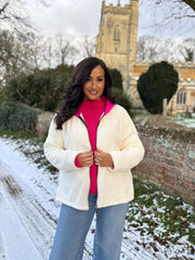 Winter White Hooded Zip Fleece Alex