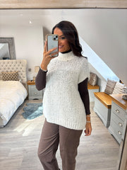 Winter White Popcorn Knit Amanda