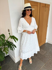 White Luxury Elegant Lace Dress Athena