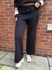 Black Drawstring Knitted Trousers Ophelia