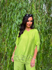 Lime Leopard Trim Co-Ord Theodora