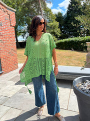 Lime Open Knit Cover Up Elsie