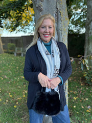 Black Soft Drape Cardi Flora