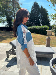 Denim Detail Lace Shirt Dina