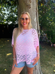 Pink Abstract Pattern Knit Tori