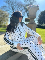 White Premium Cotton Polka Dot Set Dakota
