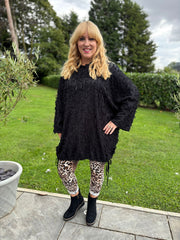 Black Distressed Hooded Sweatshirt Maya