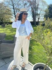 White Bubble Cotton Hooded Jacket Hayley