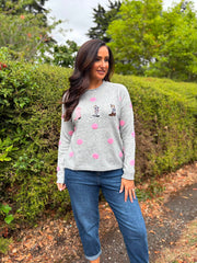 Grey Wild West Polka Dot Knit Andie
